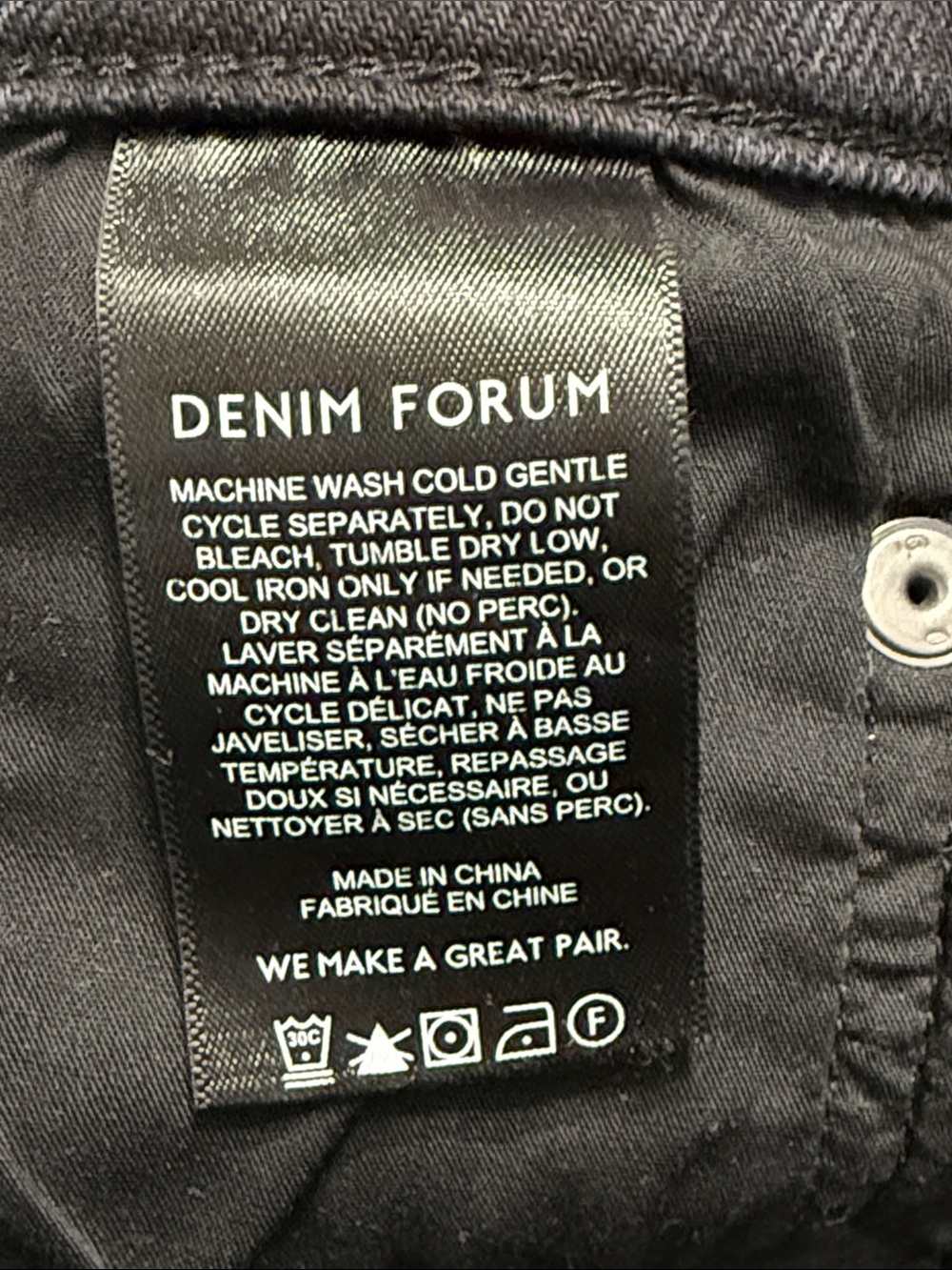 Denim Forum Arlo Hi Rise Cuff Straight Leg Jeans Sz 28 Washed Black Classic - Picture 8 of 9
